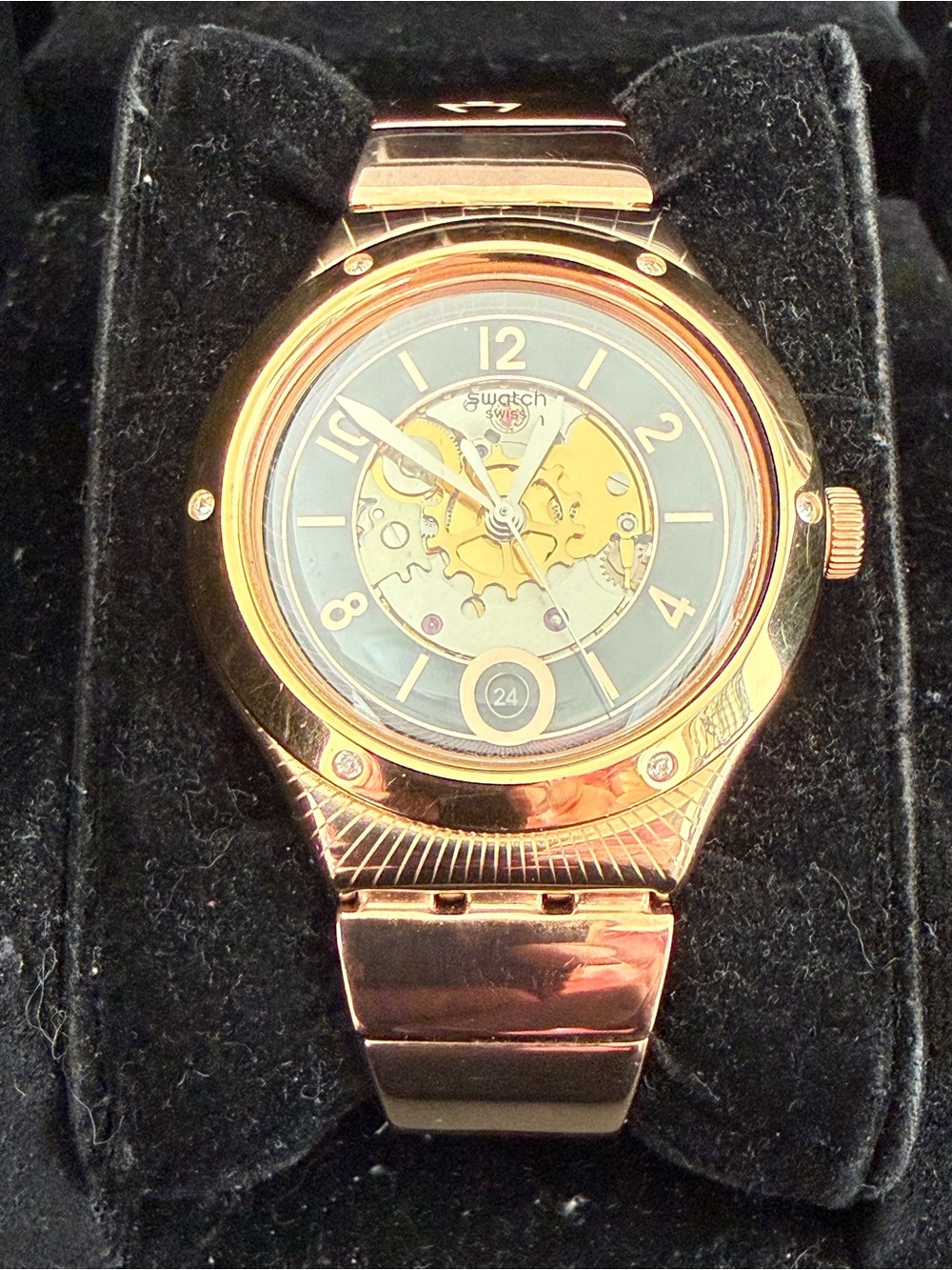 Swatch Tonto Phil Gold-Tone Skeleton Dial Watch Automatic Mens Watch